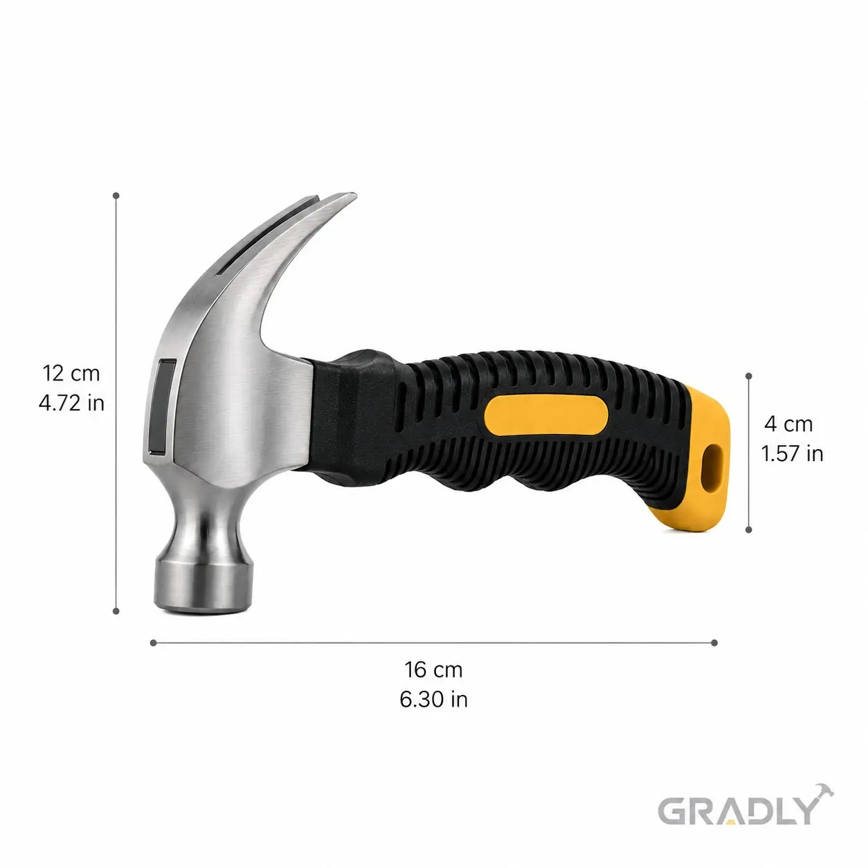 Mini Claw Hammer, Industrial Style Non-Slip Handle, Multi-Functional Home Repair Woodworking DIY Tool, Nail Driving and Pulling