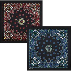 100% Cotton Bandanas for Men and Women,New Paisley Pattern Bandana ,22 x 22 Inches Bandana Pack