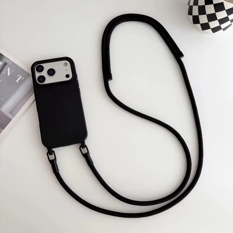 Candy-Style Crossbody Lanyard Phone Case For iPhone 17 16 15 14 13 12 Pro Max – Minimalist Lanyard Soft Case Phone Strap Cellphone Accessories