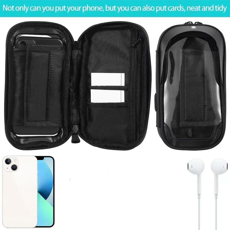 360° Rotatable Bicycle Motorcycle GPS Navigation Holder Waterproof Multi-function Mobile Phone Bracket Card Pack Bike Motorcycle Accessories