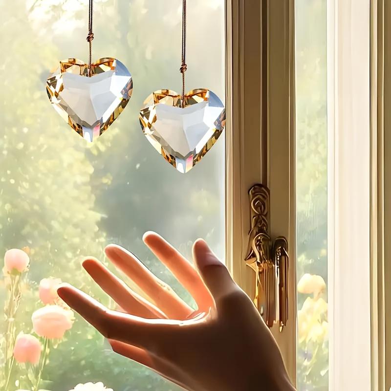 Crystal Heart Ornaments,2-Pack 30mm Crystal Heart Ornaments, 2-Pack Valentine'S Day Birthday Christmas Gift, Gifts for Mother's Day,2-Pack Crystal Light Catchers