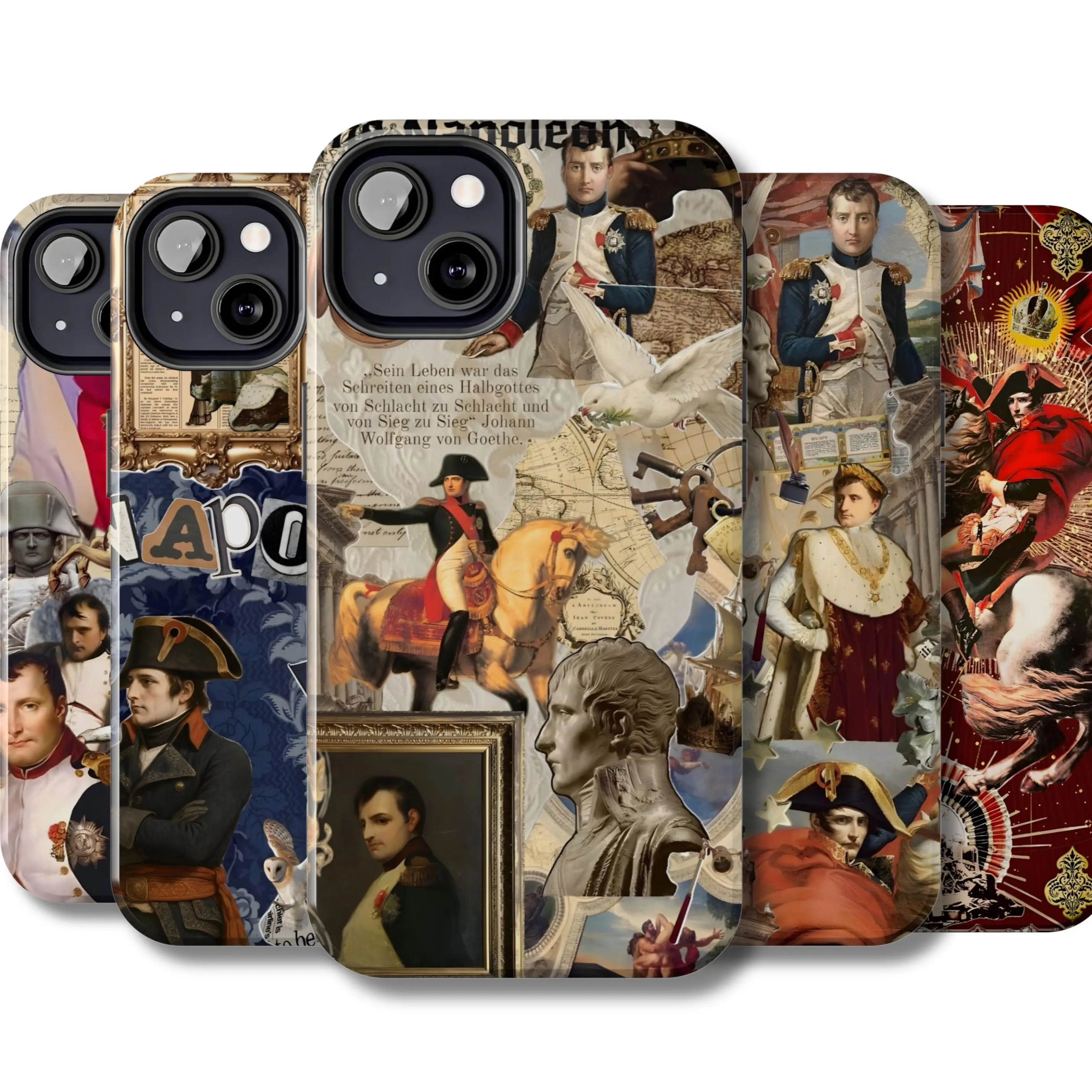 Napoleon collage phone case, French emperor iPhone cover, Napoleonic war Suitable for iPhone 17-11 Pro Max/Plus and  Samsung Galaxy S23-25