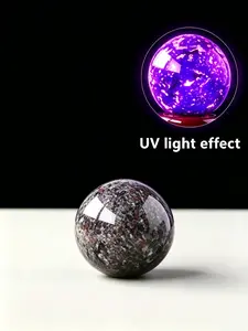 1 natural Yopelite sphere, flame stone UV ultraviolet fluorescence, natural crystal sphere, quartz crystal sphere, decoration, crystal gift, Christmas gift, festival gift, decorative piece
