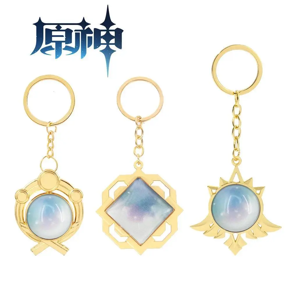 New Genshin Impact Inazuma Vision Keychains Mond stadt Delusions Vision Of God Baizhu Arataki Itto Shogun Scaramouche Keyring