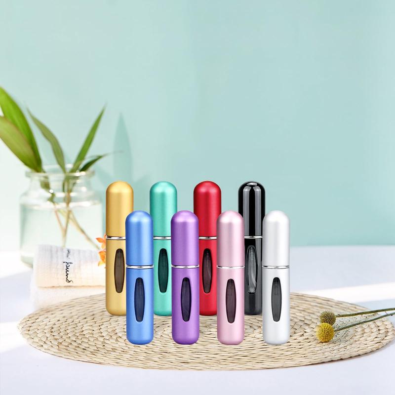 4/8/12Pcs Refillable Perfume Atomizer Travel, 5ML Portable Mini Pocket Perfume Atomizer Bottle Spray for Travel Accessories Tin Canister Organiser Cosmetic Aluminium