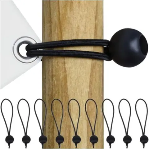 10 Pcs/Set Elastic Lacing with Plastic Balls, High-Strength & High-Elasticity, for Securing Tents, Awnings, Canvas & Cargo, Outdoor Camping Supplies