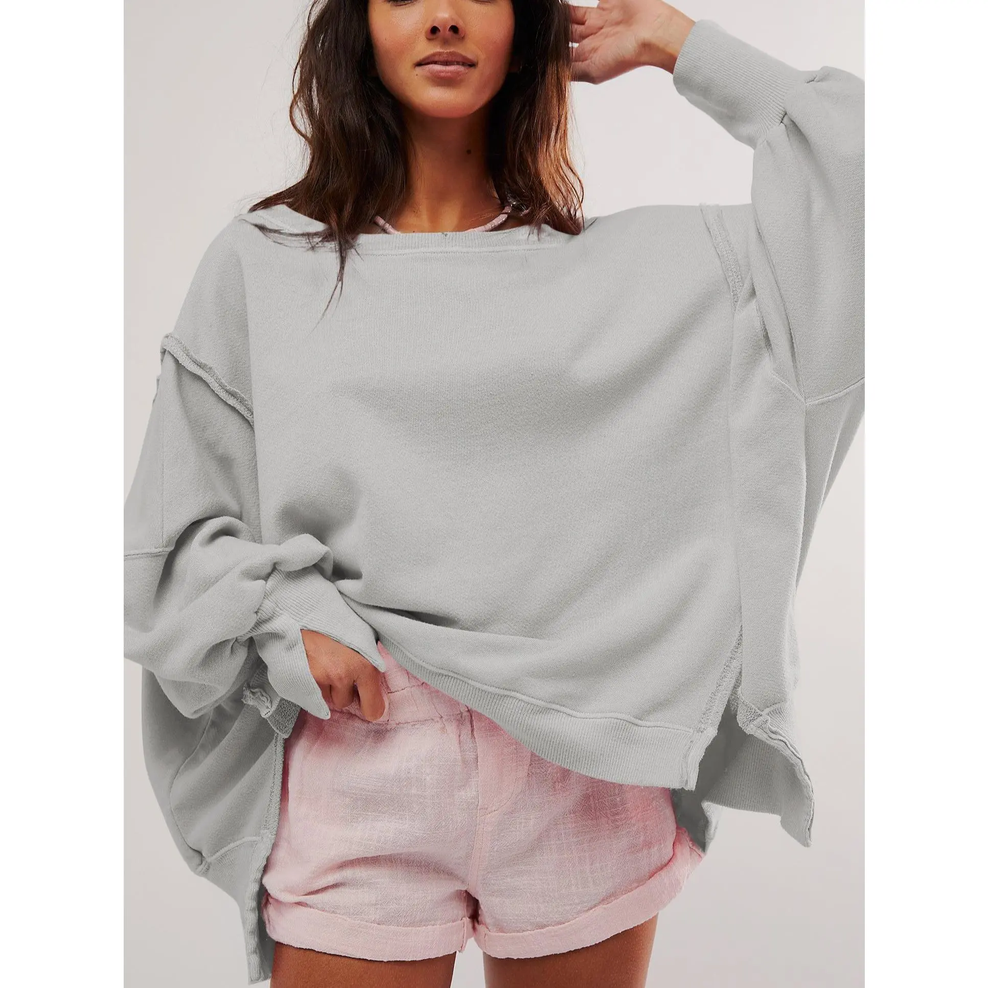 Oversized Sweatshirt for Women Crewneck Fleece Long Sleeve h Pullover Hoodies Tops Fall Fashion Outfits Clothes 2025, Womenswear