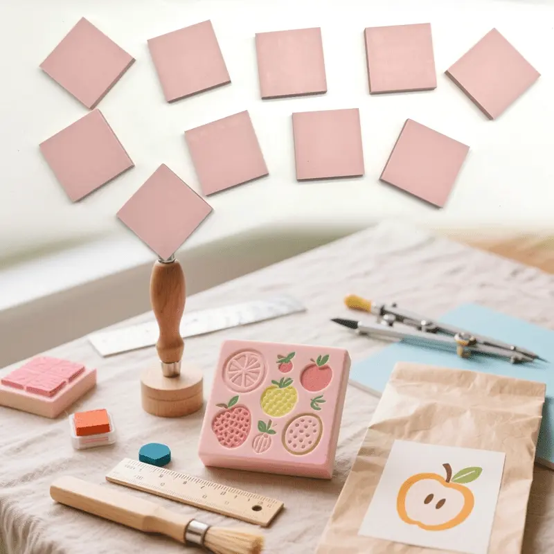 10 pcs rubber carving blocks, soft and easy to carve rubber bricks, suitable for stamp making, DIY carving rubber brick stamp materials, greeting card manuals/party decorations