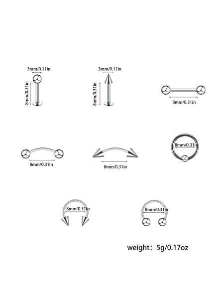 40-Piece Minimalist Stainless Steel Nose Studs and Lip Rings Set, Hypoallergenic Body Jewelry for Men and Women, Versatile Piercing Accessories, Nose Piercings Kit