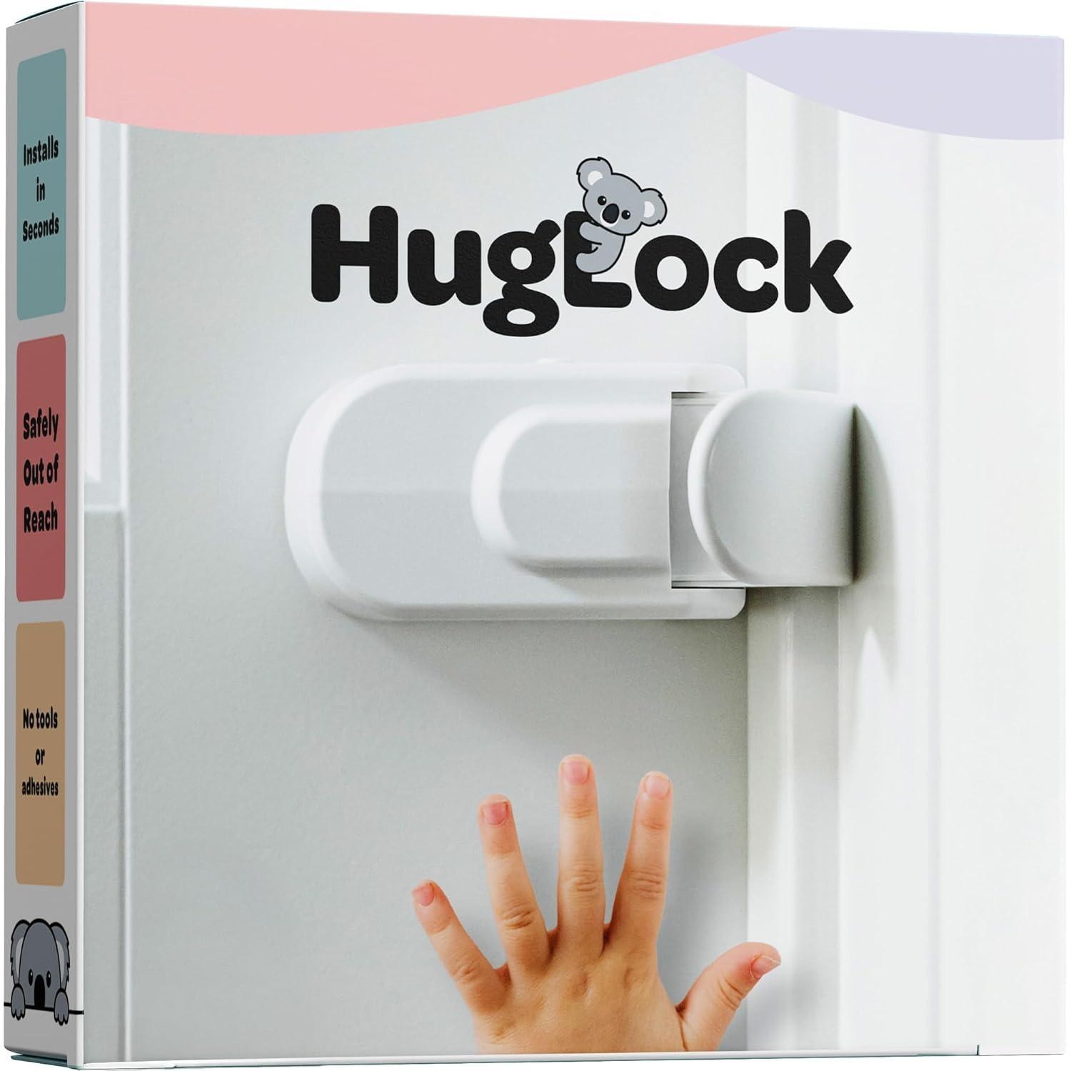 HugLock Safety Door Hook Child Safety Lock - Easy Install No Tools Needed - Keeps Kids Out of Reach - Ideal for Home Organiser