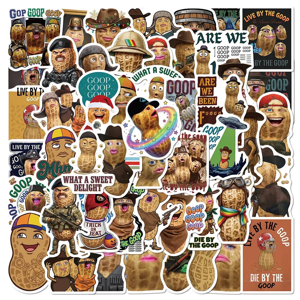 50pcs Caramel Peanut Stickers, Office Stickers, Suitable for Scrapbooks, Diaries, Laptops, Water Bottles, Cars, Etc. A Gift with A Positive Message and A Belief-based Design.