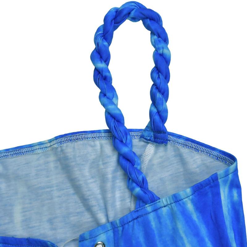 Women's Y2K Blue & White Tie-Dye Halter Neck Maxi Dress - A-Line Floor-Length Beach Dress with Back Tie Closure, Semi-Sheer Sleeveless Design for Vacation, Travel, Daily Outfits - All-Season Casual to Formal Events (Machine Washable) - Turq