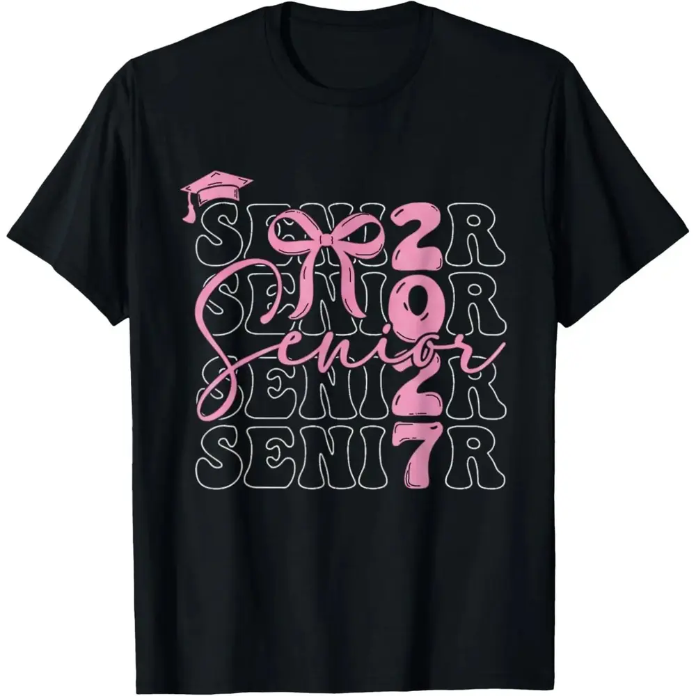Senior 2027 Class of 2027 Coquette Pink Bow Graduation 2027 T-Shirt