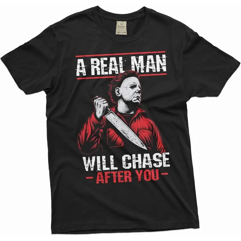 Men's Scary Halloween Shirt Horror Movie Tee Serial Killer T-Shirt Fun Halloween Costume