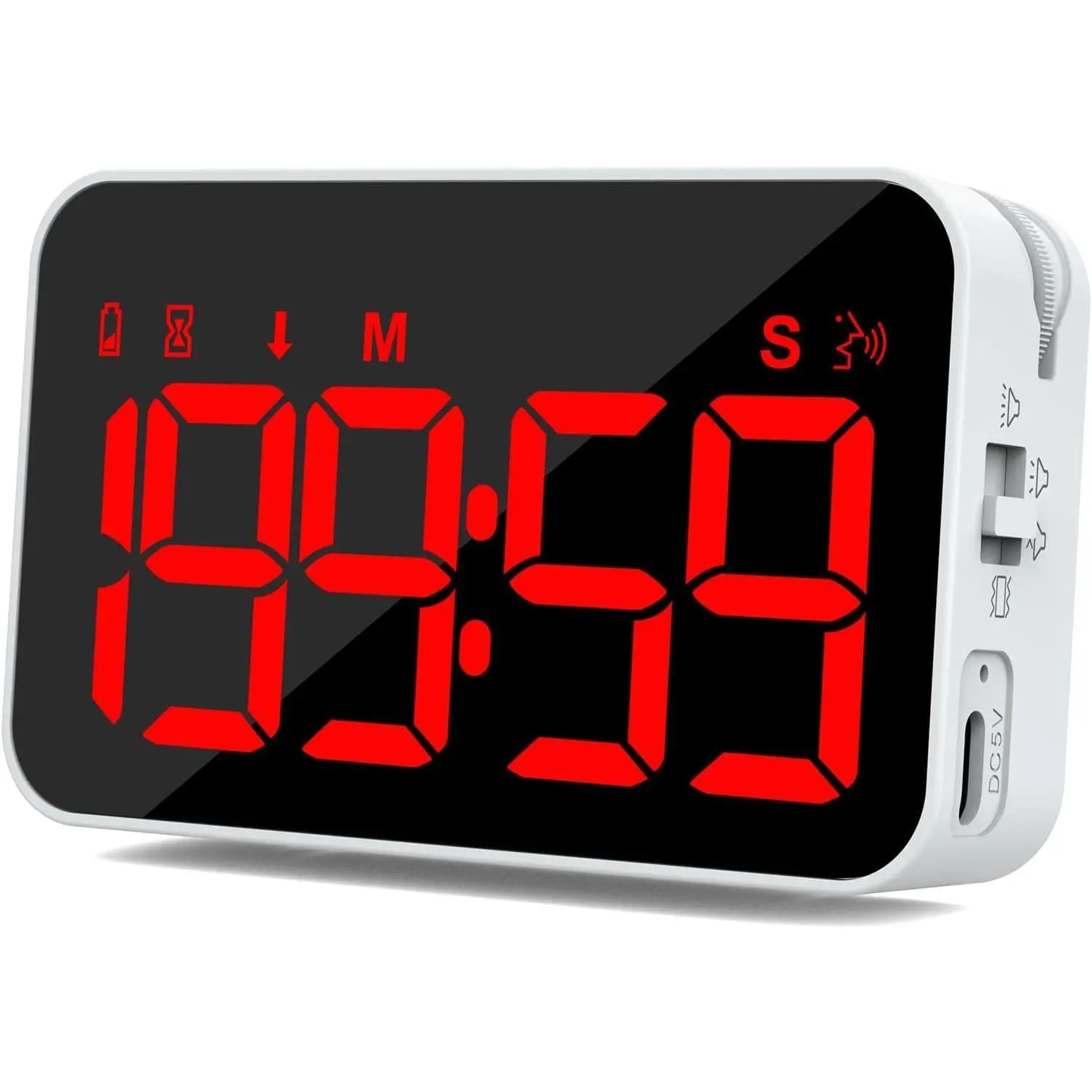 Kitchen Digital Timer, Count Down Up, Rechargeable, Vibration Mode | Adjustable Volume and Brightness LED Display, Time Management Cook, Desk,  Adults Study Teaching, Kitchen Gadgets Red-1