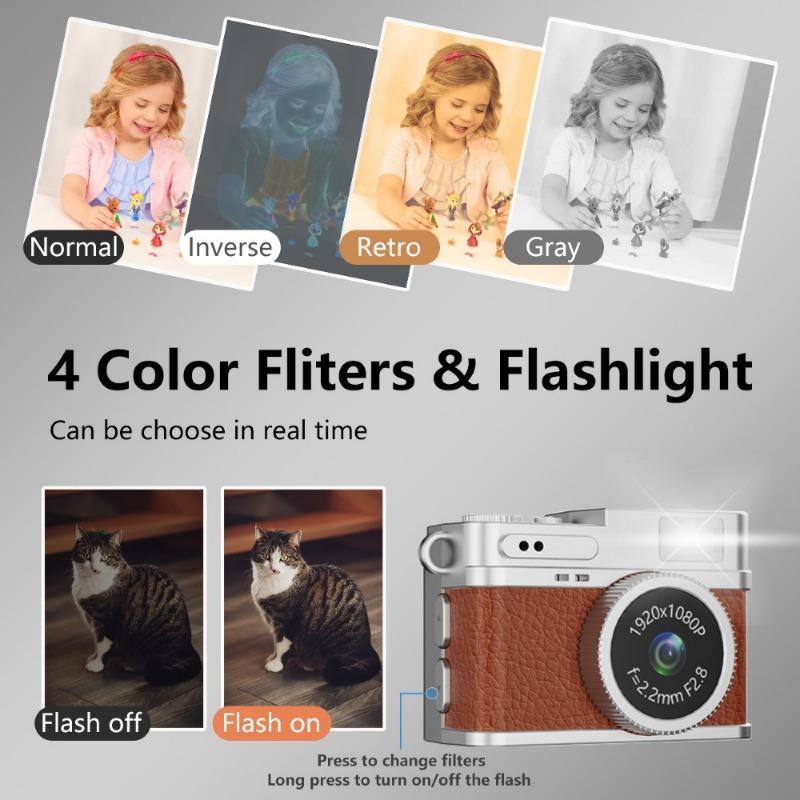Mini Camera, Portable Small Retro Digital HD High Pixel Thumb Camera, Creative Camera for Taking Photos & Videos