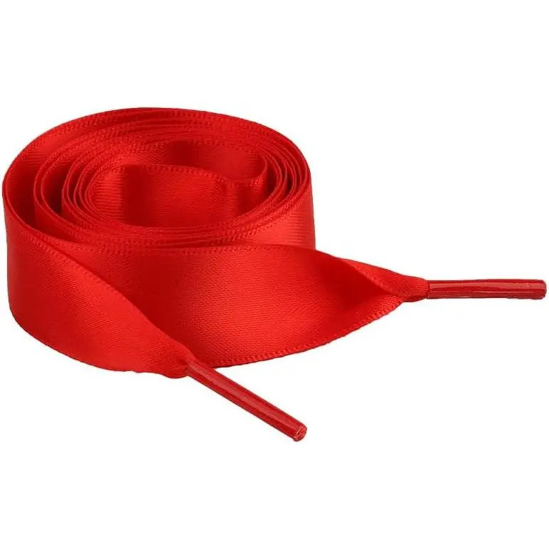 New Satin Ribbon Shoelaces Colorful Silk 3/4" Wide Fat Shoe Laces for Women Sneaker Shoes DIY