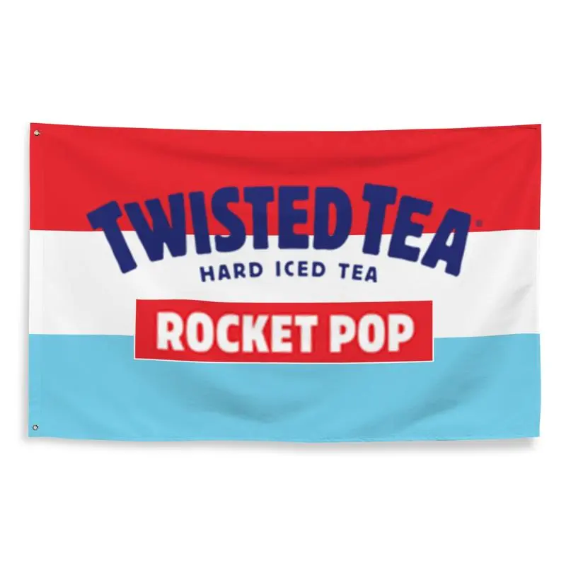 3x5Ft Rocket Twisted Tea Banner Border Tapestry Flag, Polyester Wall Hanging with 4 Brass Grommets, Durable Home Decor for Men's Room, College Dorm Accessories, Banner Border Tapestries