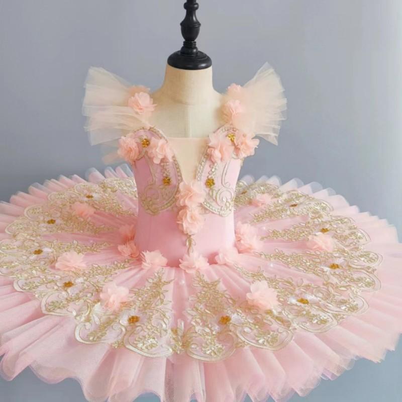 Girls' Ballet Dance Leotard Tutu Dress - Women' Princess Performance Costume with Lace & Tulle Skirt for Dance Recital Halloween, Birthday Party
