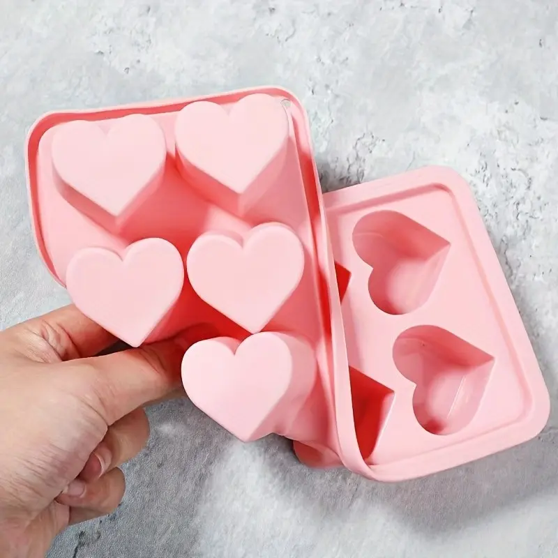 1pc Home Use 10-Compartment Heart Ice Cube Mold, Food Grade Silicone, Easy Release, Freezer Friendly, Chocolate Baking Mold