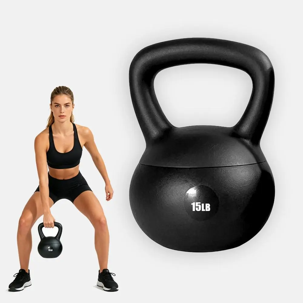 Non-Slip Shock Absorbing Soft Kettle Bell 10LB/15LB/20LB, Anti-Scratch Fitness Weight for Women Full Body Gym Training