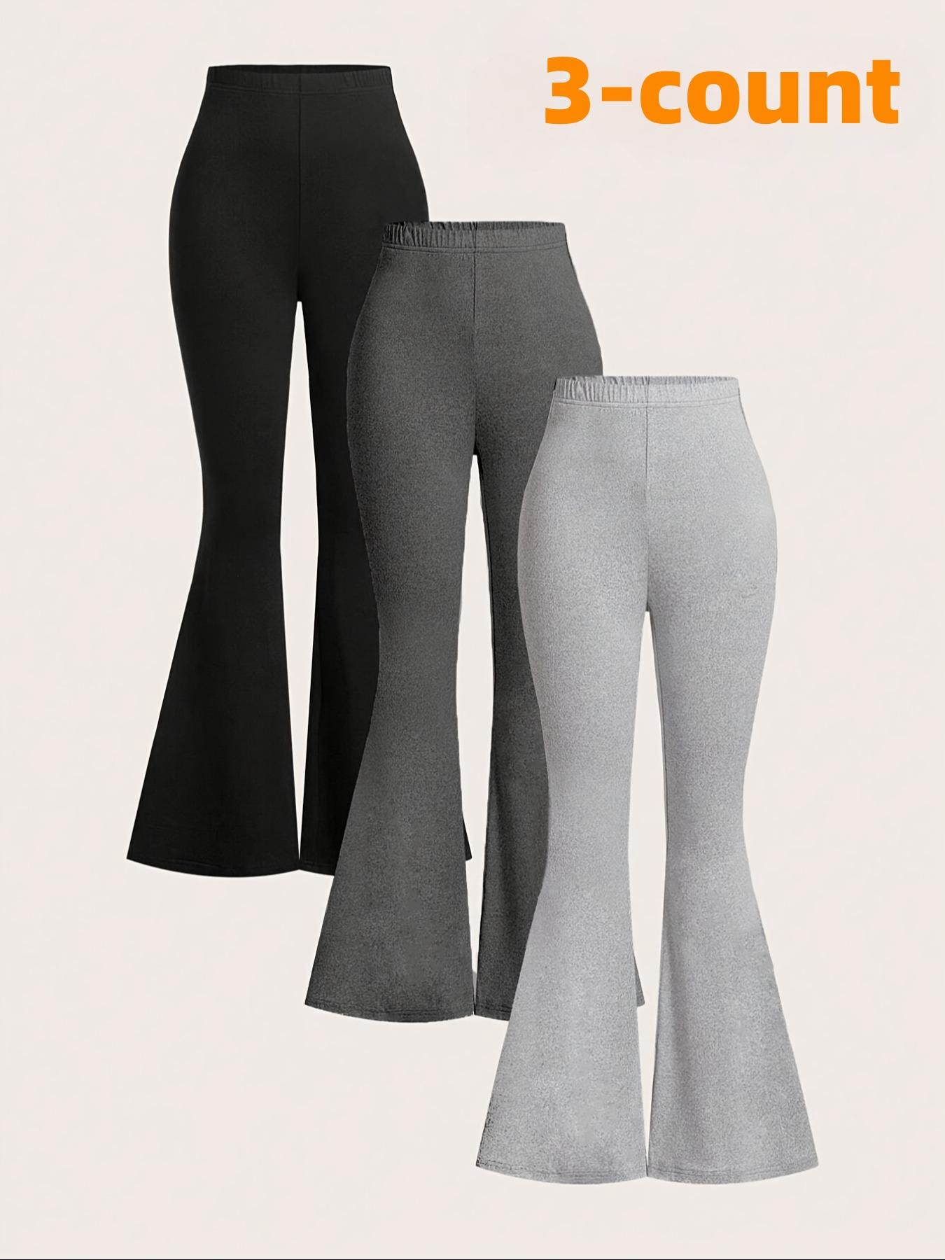 Toddler Girl's Solid Flare Leg Pants, Casual Comfy Bell Bottom Trousers for Spring & Fall, Kids Bottoms for Daily Wear