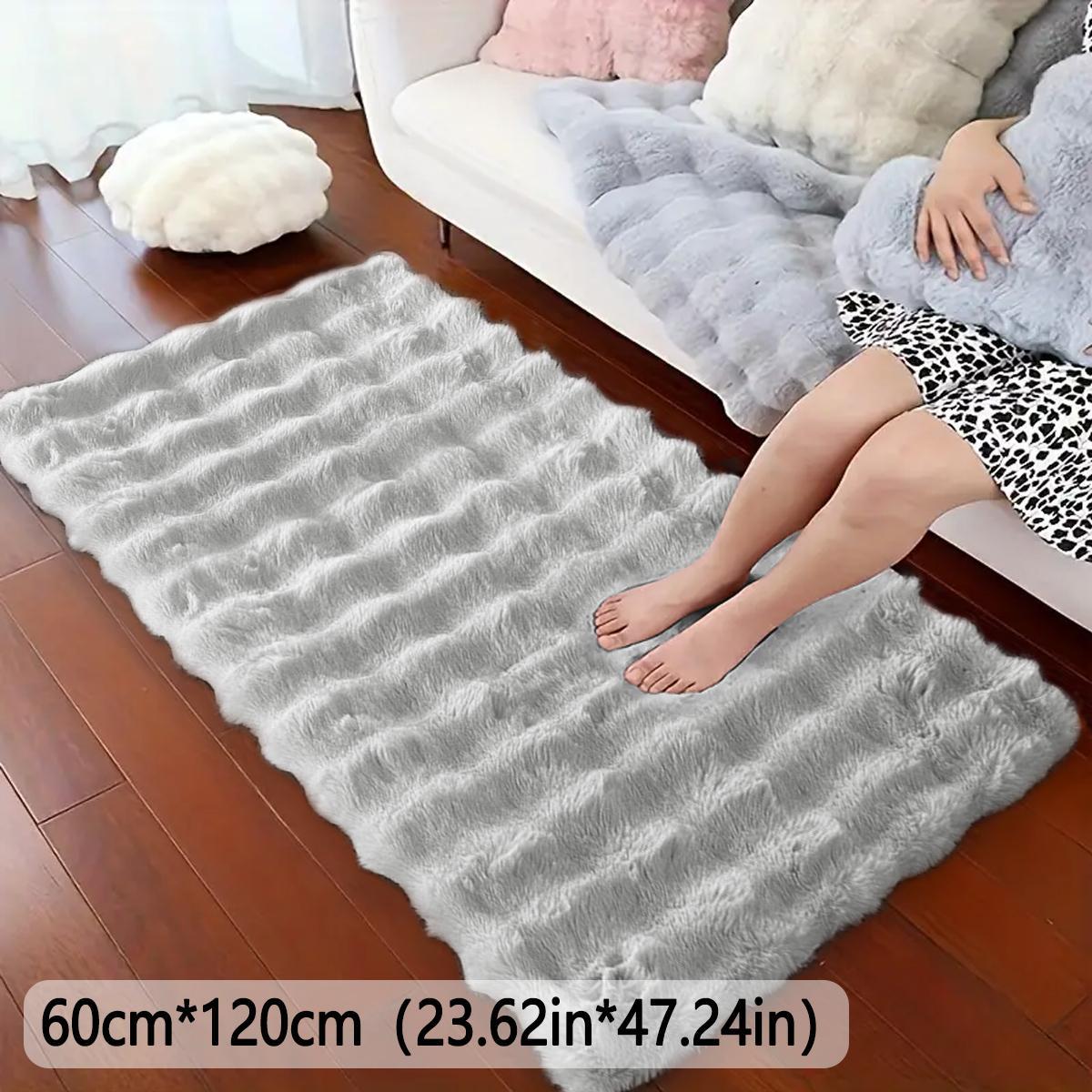 1pc Modern Home Comfortable Soft Bubble Velvet Carpet, Durable Wear-Resistant, Suitable for Bedroom Living Room Study Bedside Multi-Scene Mat, Soft Area Rug