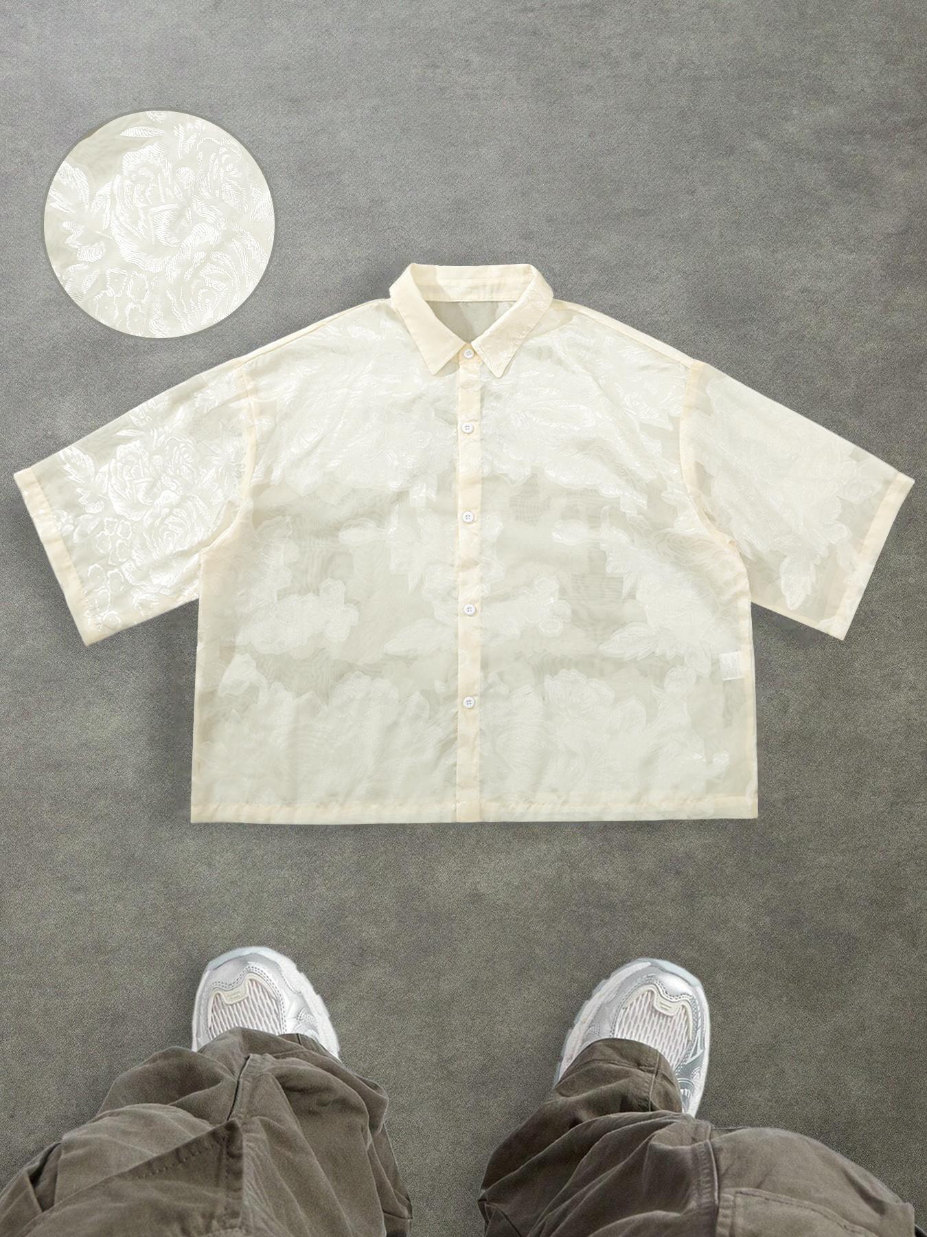 Men's Regular Fit Plaid Checkered Print Short Sleeve Shirt, Casual Street Comfy Top for Summer, Fashion Men's Clothes for Daily Wear