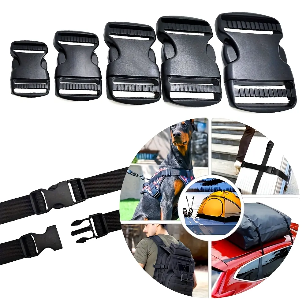 [Quick Release Buckles] 1PC Quick Side Release Buckles | Heavy Duty Plastic, Double Adjustable, No Sewing Required for Boat Covers, Luggage Straps, Pet Collars, Backpacks