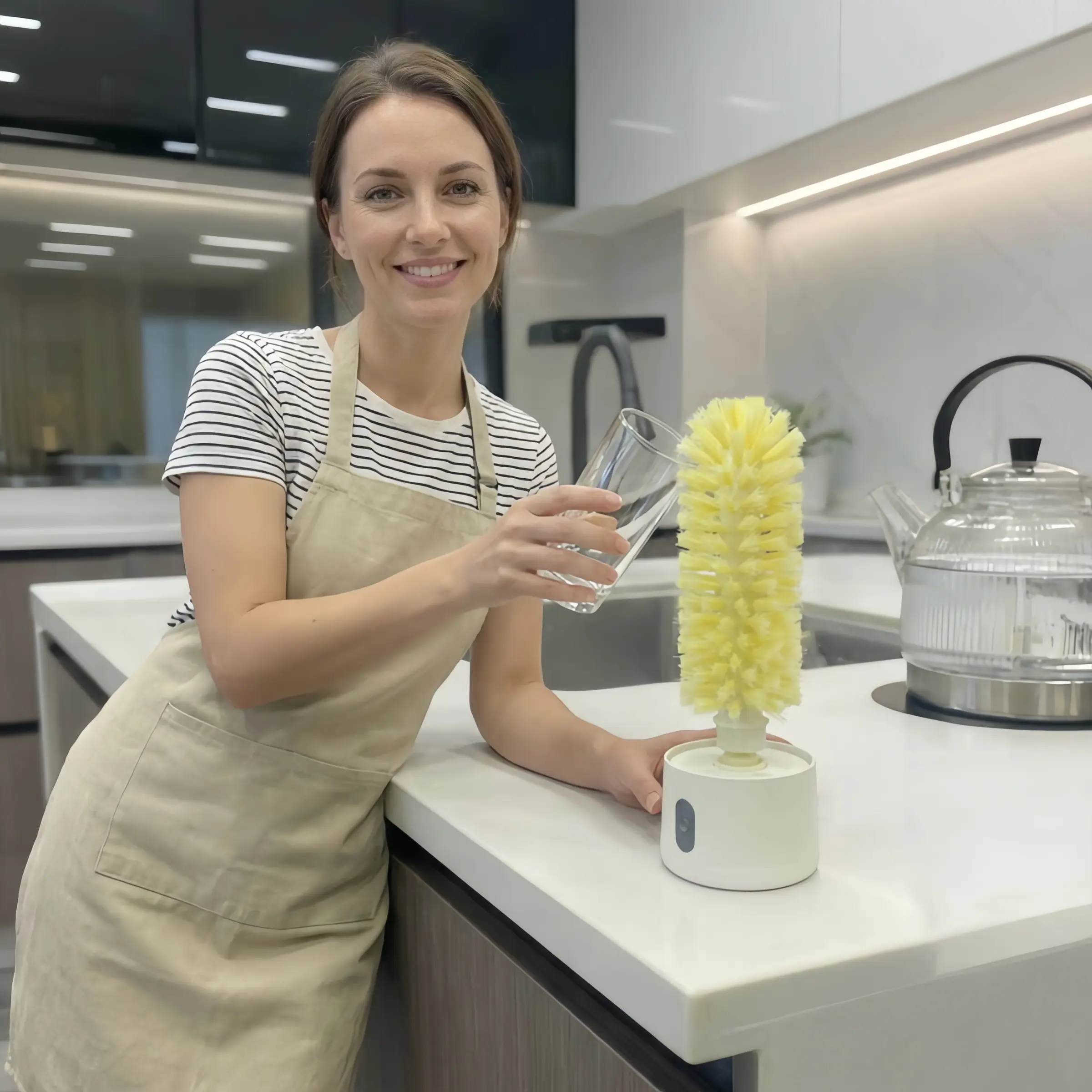 Wireless Electric Cup Washer, Hanging Long-Reach Design, Kitchen Cup Brush Cleaner, Efficient Cup Washing Machine, Easy-To-Use Cleaning Tool, Bottle Washer