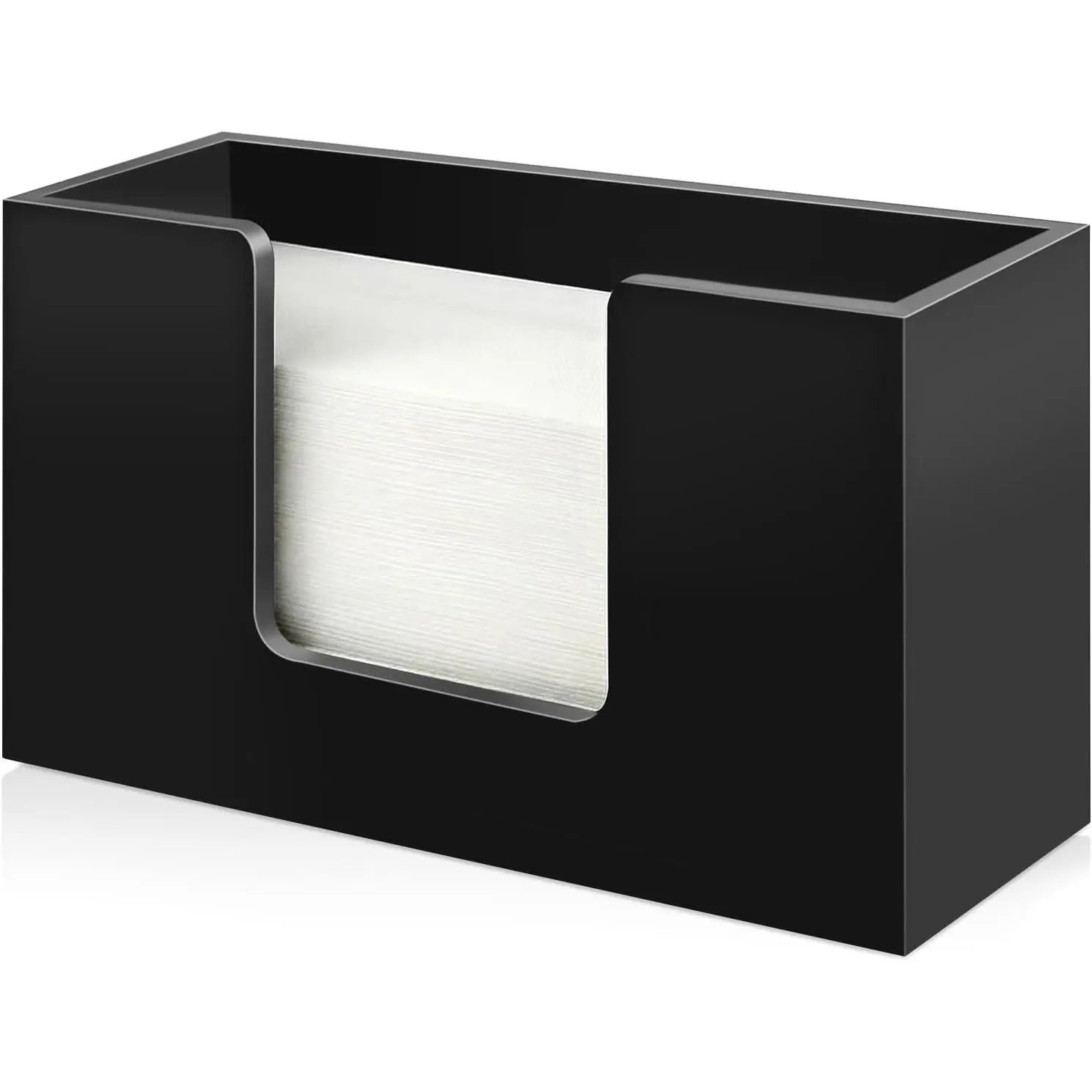 Black Wooden Bathroom Hand Paper Towel Dispenser Countertop Trifold Holder | Multi Fold Paper Towel Holder for Bathroom Counter Toilet Napkin Kitchen Multifold Towels Dispenser C Folded Towels Holders