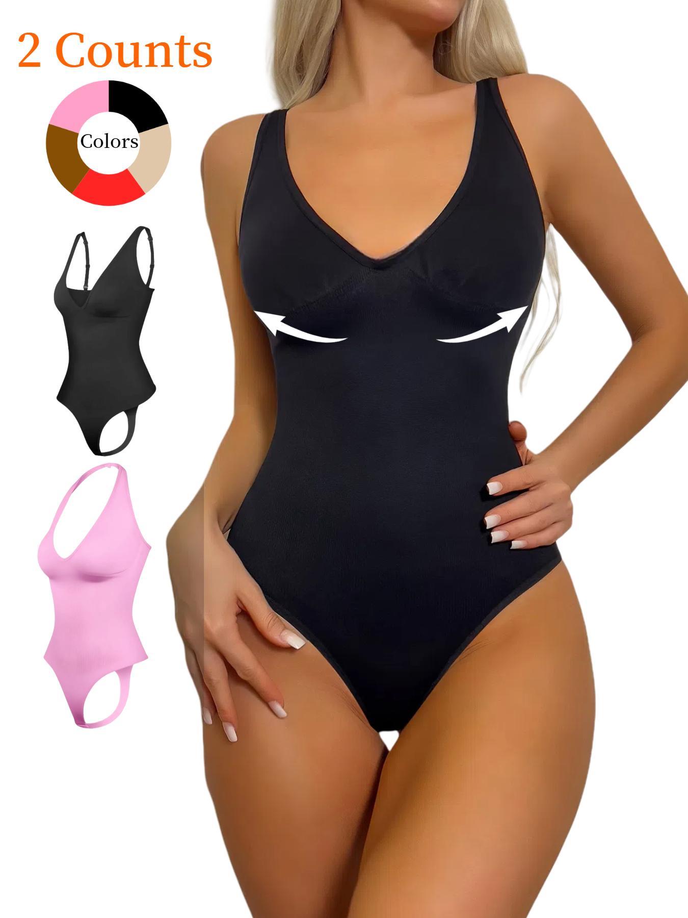 Women's Adjustable Convertible Strap Bodysuit, Tummy Control High Compression Shapewear, All-Seasons Slimming Suit, Kardashian Style, Basic, Crop, Fit, Underwear