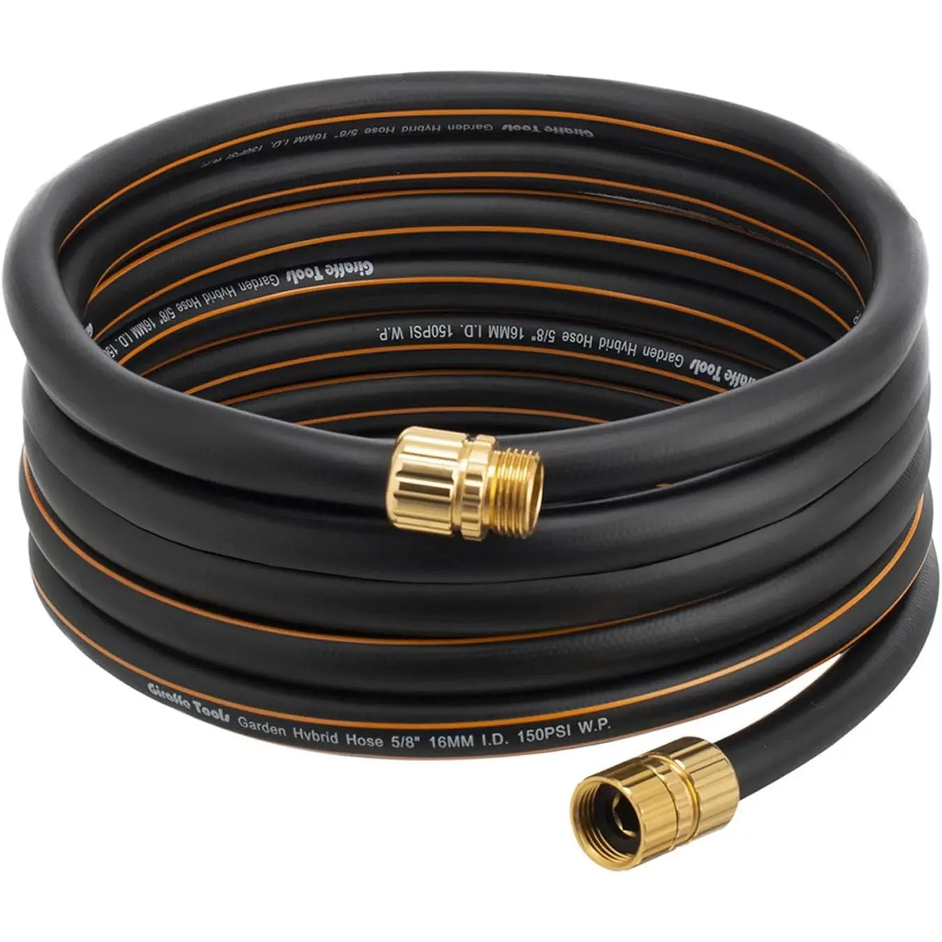 Giraffe Hybrid Hose 5/8" x 25ft, Length, NO Kink,, Leakproof Hose with Male to Female Fittings, 600 PSI