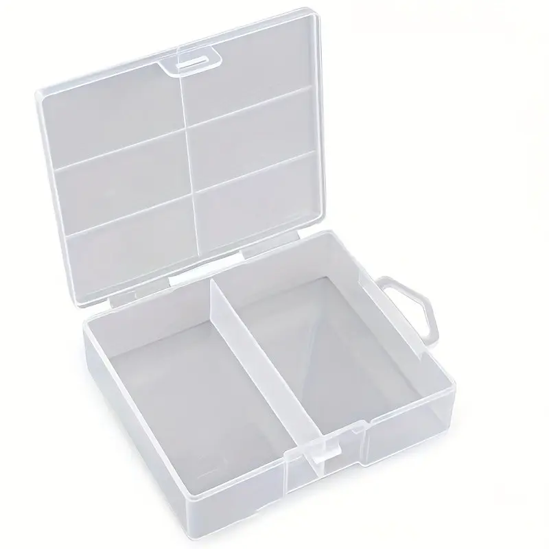 Durable Transparent Plastic Battery Storage Box, Space-Saving Design for Home Office Travel, Safe Compartment, Battery Organizer