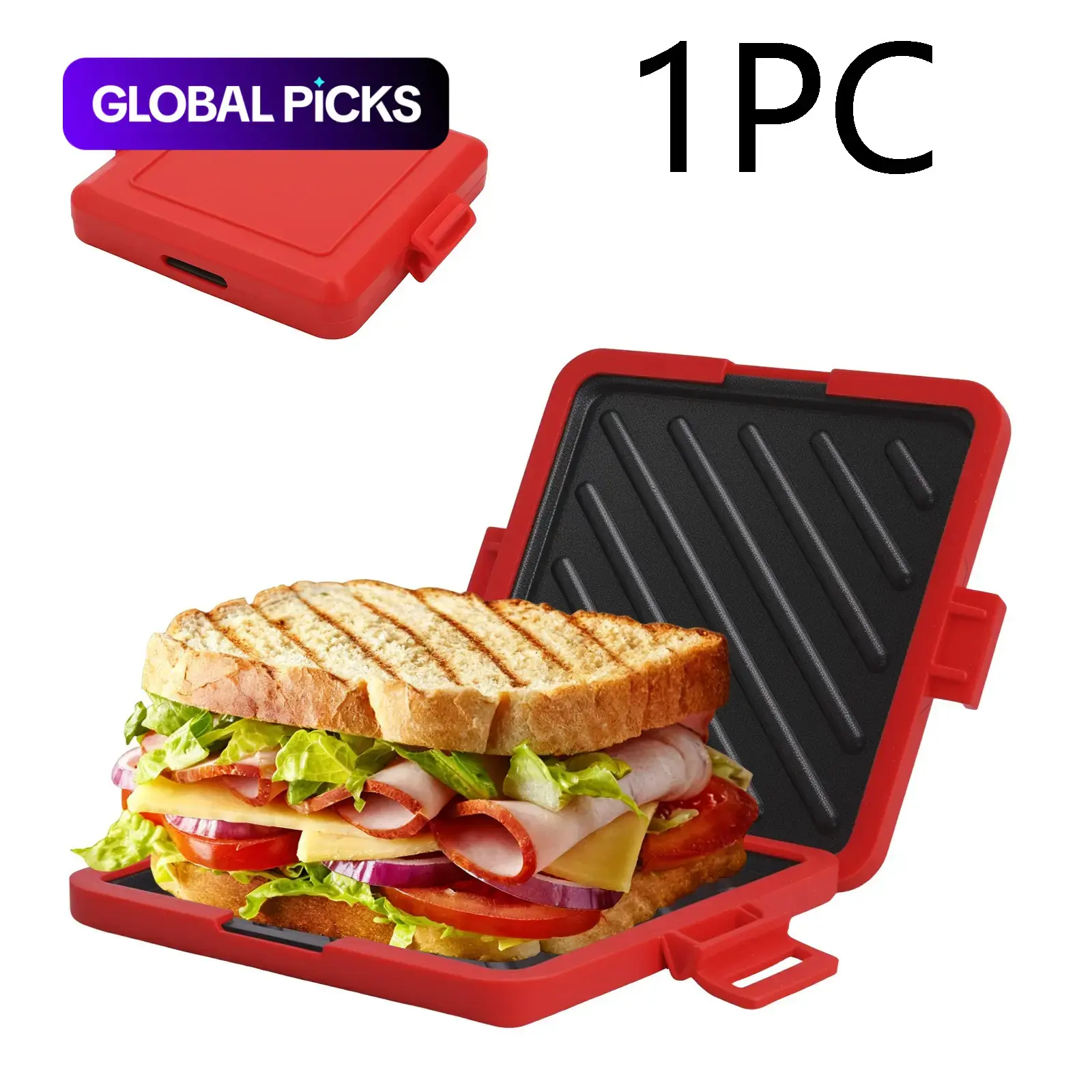 1PC Microwave Toastie Sandwich Maker, Reusable Grill, a must-have for the kitchen, Toastie Machine. Microwave power, bread humidity and thickness vary; adjust heating time and power based on bread type and taste #GLOBAL PICKS