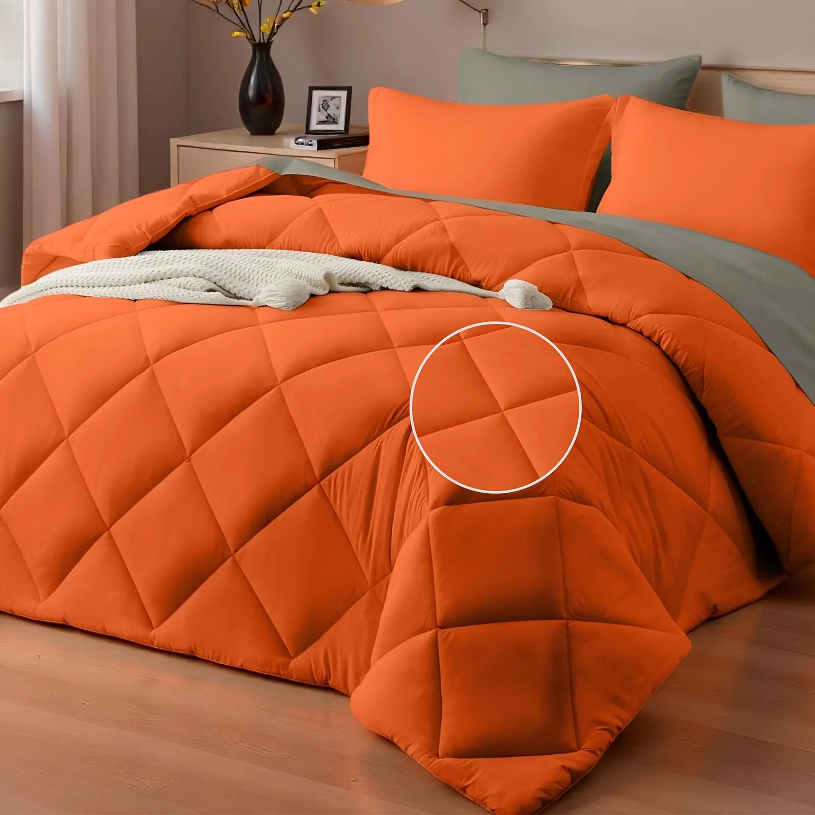 5/7 Pcs Luxurious Checkered King Comforter Set, Multiple Colors & Random Color Option, Ultra Soft Fluffy Fiber Fill, All Season Warm Breathable Lightweight, Bed in A Bag with Mix-and-Match Sheets, Comforter, Pillowcases