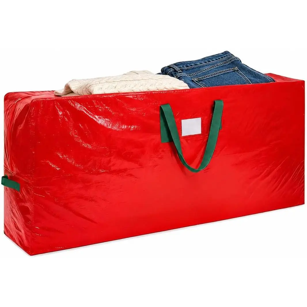 Christmas Tree Storage Bag - Fits Up to 7.5 Foot Xmas Holiday Tree, Zippered Bag, Carry Handles, Durable  Material, Protects Against Dust and , Red