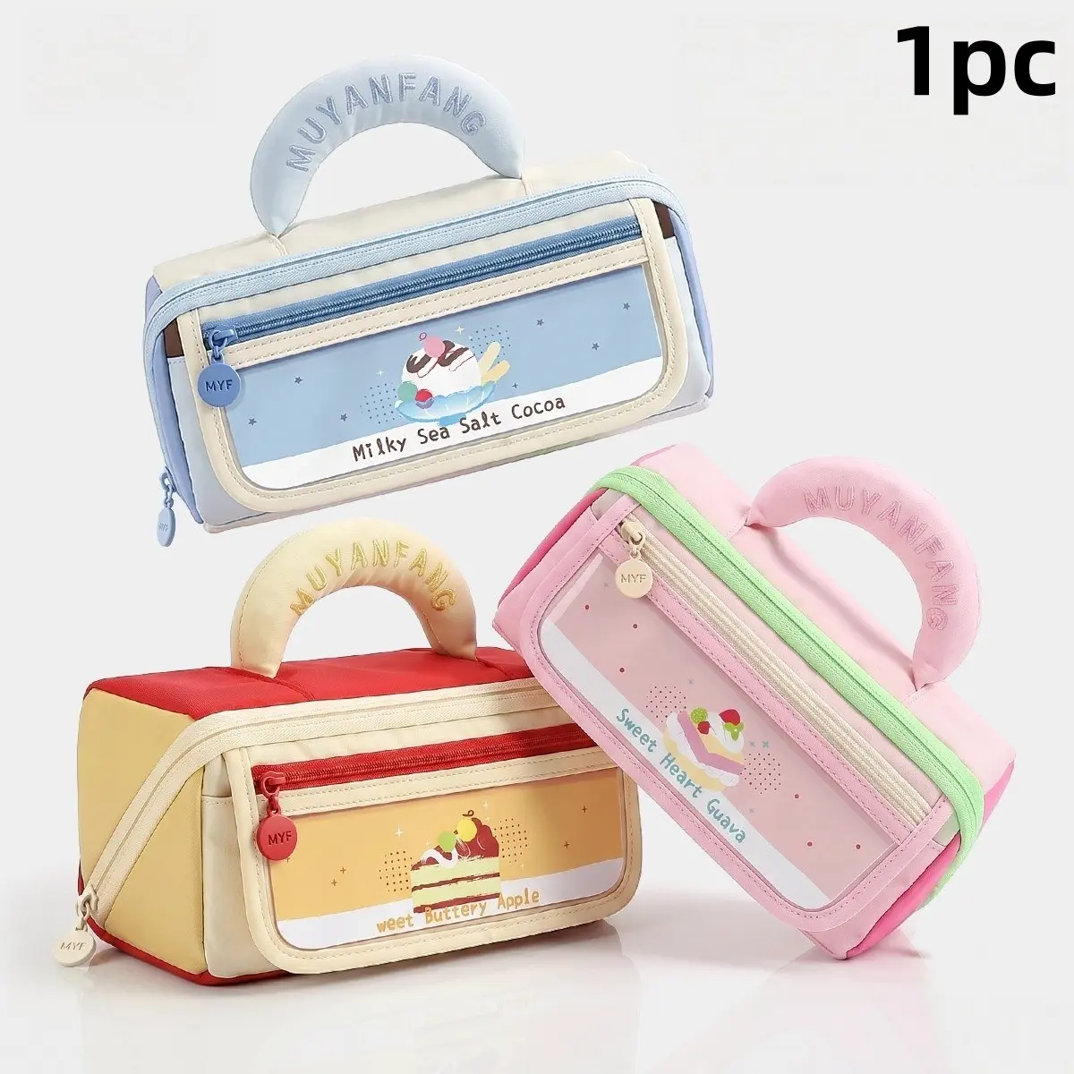 Large Opening Pencil Case, Macaron Color Handheld Pen Pouch, Multifunctional Durable Stationery Bag, Ideal for Students School Supplies