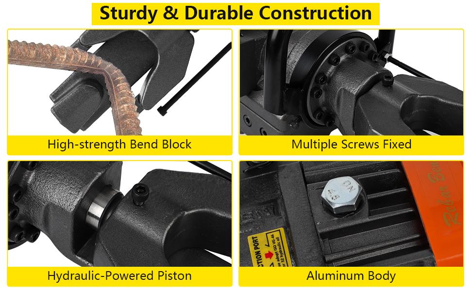 GARVEE Electric Hydraulic Rebar Bender Tool, 900W & 1200W, 110V, Handheld, Bends Rebar up to 7/8 Inch (22mm), Adjustable Angle 0-130°, with Precision Pressure Relief Valve for Professional Use