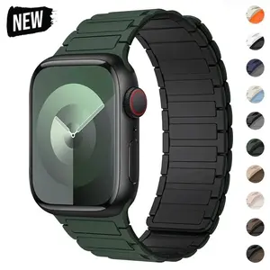 Magnetic Loop Silicone Apple Watch Band, Adjustable Replacement Strap Compatible with Ultra 2, SE, Series 3-9, All Sizes 38-49mm Fashion Wearable Accessory