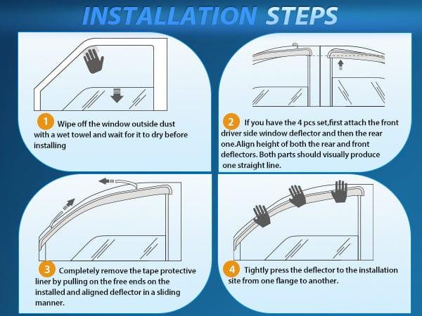 Nilight Window Rain Guards for Toyota Rav4 2019 2020 2021 2022 2023 2024, Out-Channel Window Visors Vent Wind Deflectors-6PCS