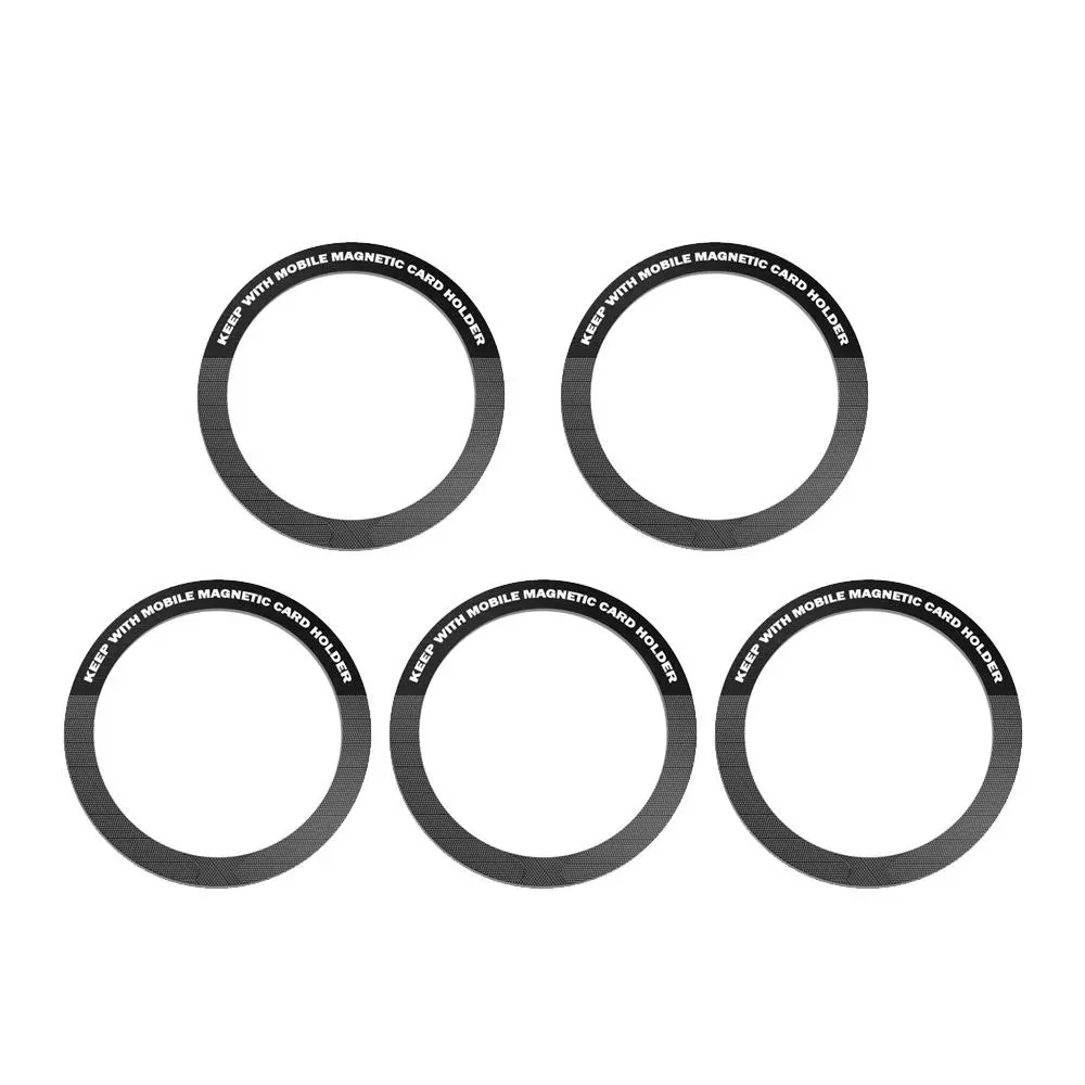 5-Pack C/o Type Magnetic Metal Stickers, Self-Adhesive, Durable, Seamless, Compatible with Wireless Chargers, Phone Mounts, Smartphone, Cellphone, Apple, Xiaomi Devices