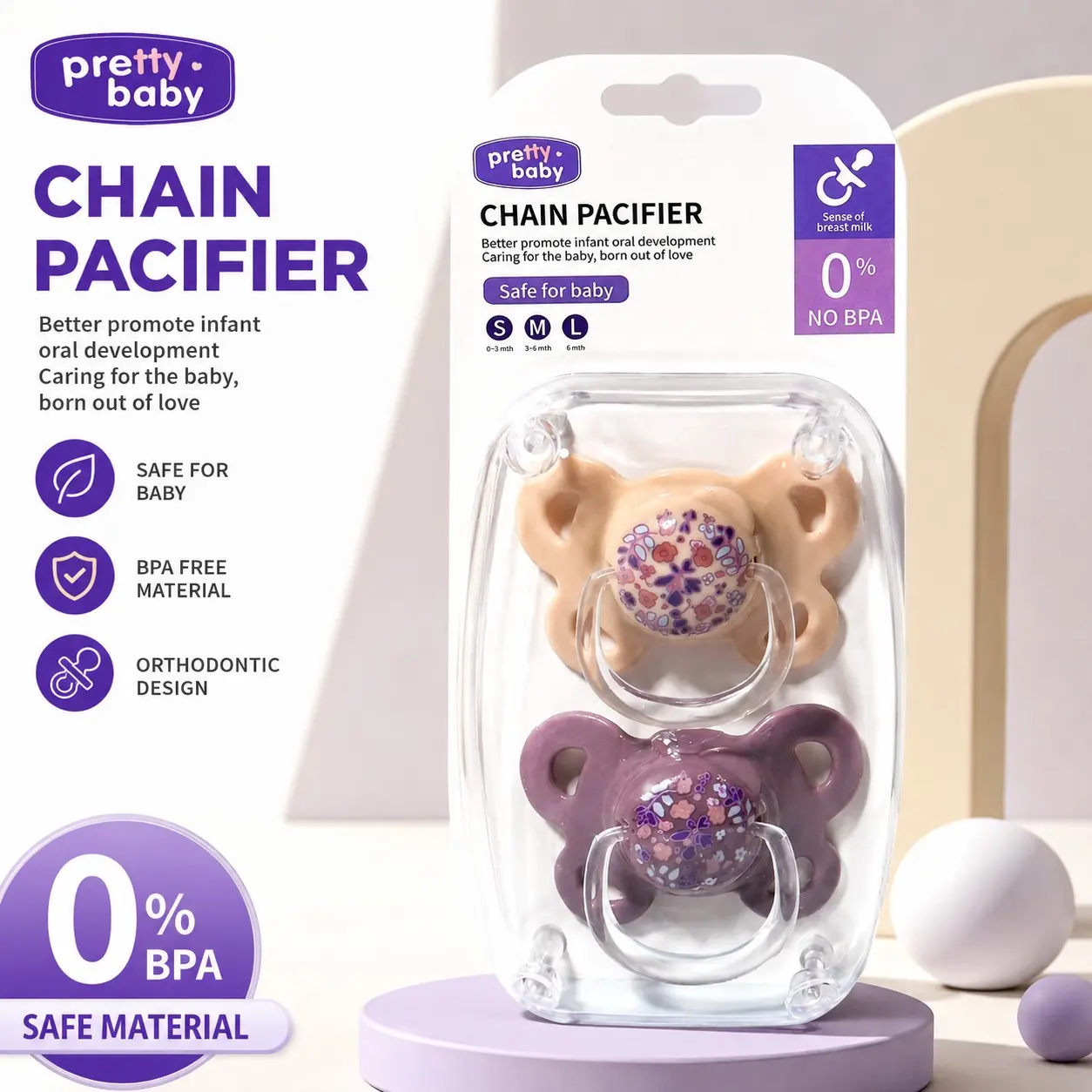 2pcs Food Grade Silicone Baby Soother Set, BPA-Free Butterfly Design, Newborn Orthodontic Pacifier, Safe & Comfortable for Infants Care