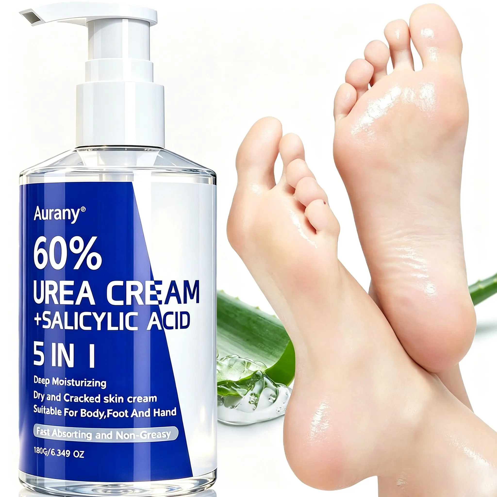 Urea Cream 60% Maximum Strength,60% Urea Cream, Heel Balm,Suitable for Cracked Heels, Hands, And Knees; An Exfoliating and Moisturizing Cream and Dead Skin Removal Foot Cream，Softens Rough Calluses. Suitablfe for Daily Moisturizing Care-180g
