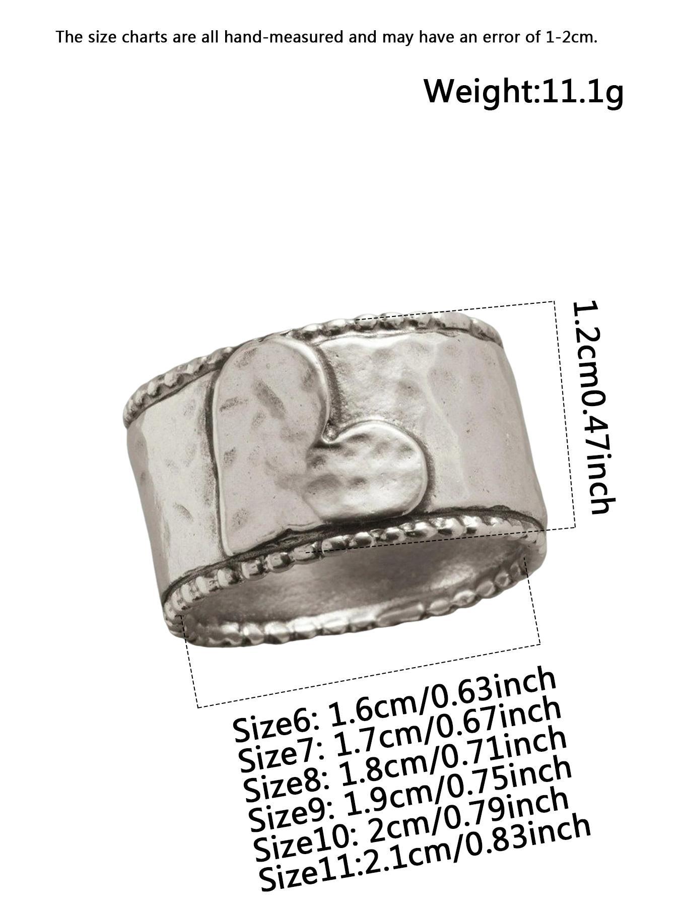 Fashion Jewelry for Party, Everyday Accessories, Trendy All-match & Exquisite Jewelry for Birthday Gift, Vintage Rings, Heart Signet Ring, Heart Cluster Ring