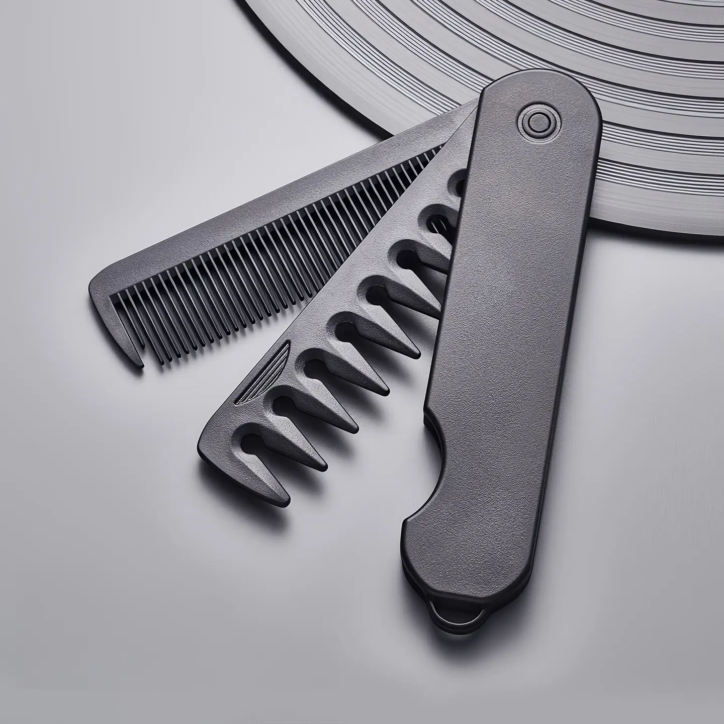 Multi-Functional Men's Folding Comb, Oil Hair Comb, Wide Teeth Textured Styling Comb, Portable Travel Folding Comb, Easy to Carry, Hairstyling Comb