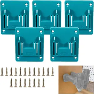 Tool Holder Compatible 18V Li-ion Drills, ABS Tools Wall Dock Hanger for, Workshop, Work Truck, 20 Screws, 5 Packs (No Tool)
