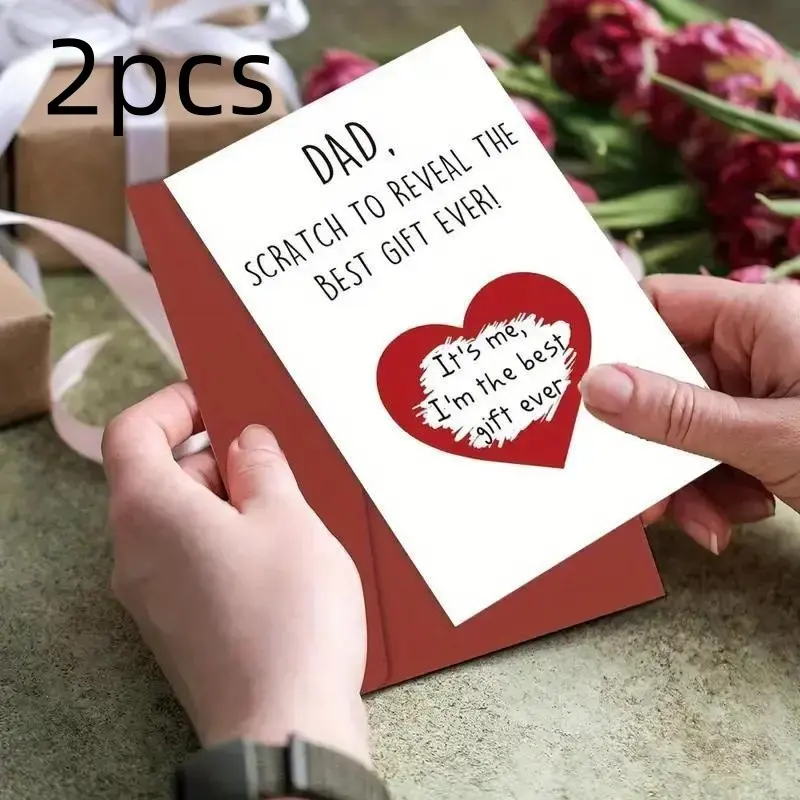 2 Fun Scratch-Off Cards for Dad, Perfect Gift for Son or Daughter, Multifunctional Cards for Birthday, Father's Day, Christmas, Thank You