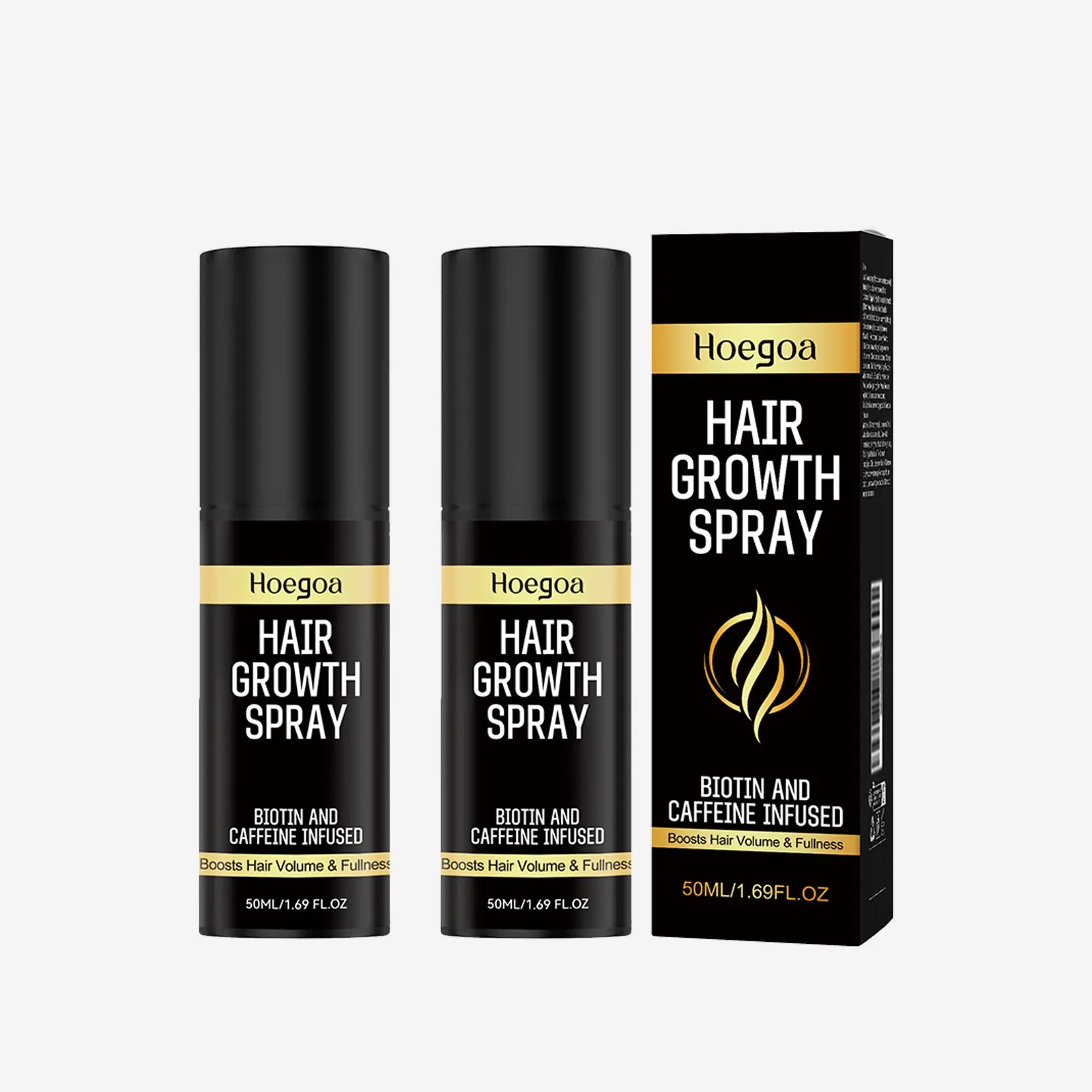 Hoegoa Hair Care Spray Set, 2-Pack 50ML Each, Nourishing & Volumizing Formula, Gentle Conditioning, Biotin & Caffeine Infused