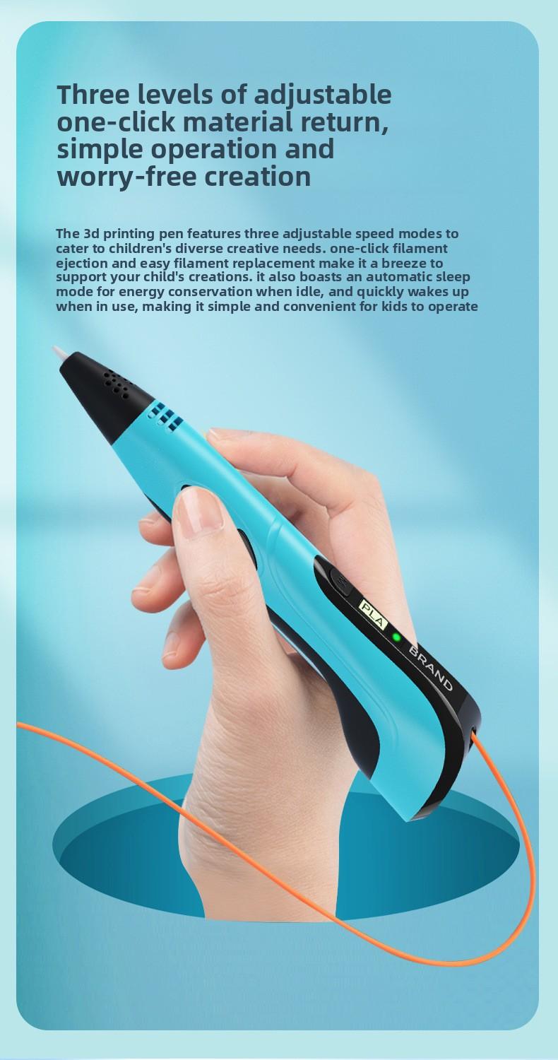 3D Printing Pen with Display Screen, Includes 3D Printer, 3 Beginner Colors Pla Materials, Template Book & Project Guide